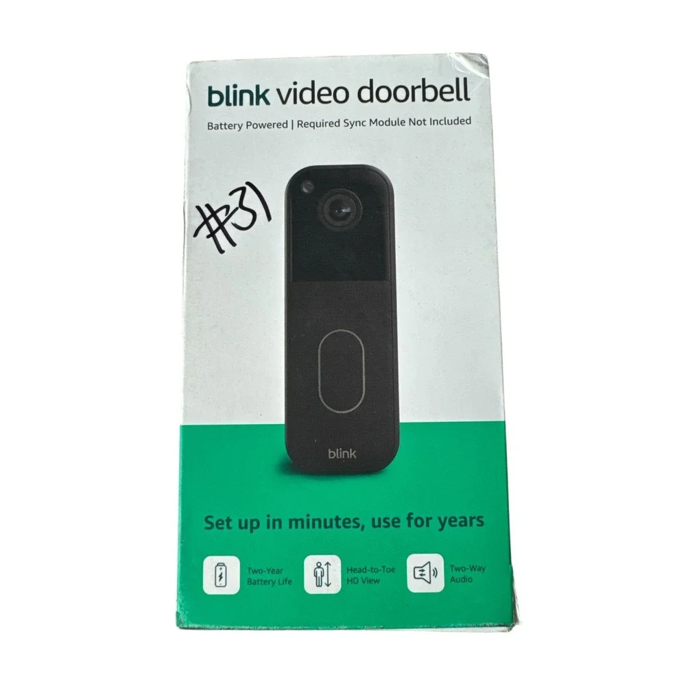 Blink Video Doorbell Black HD Battery Powered Two-Way Audio Alexa Compatible NIB